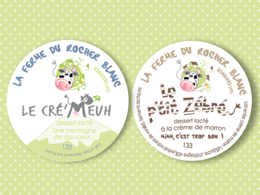 illustration et création étiquettes produits laitiers